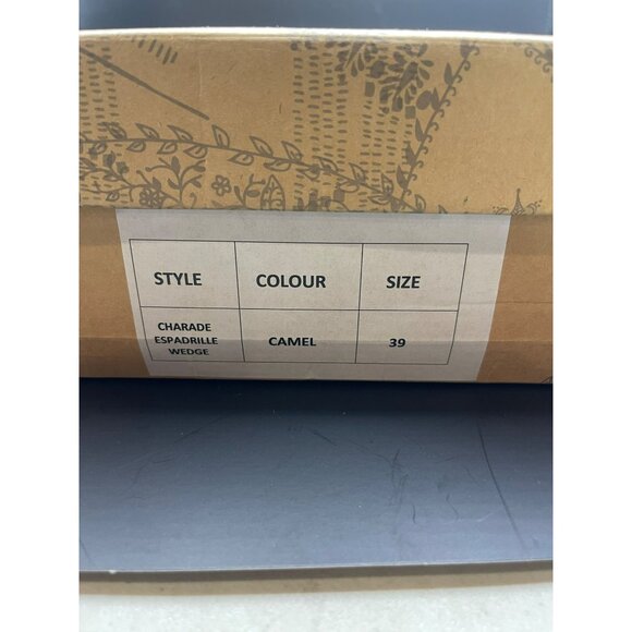 NIB Free People CHARADE Women's Beige Espadrille Wedge Shoes Suede Camel Size 39 - Picture 8 of 9